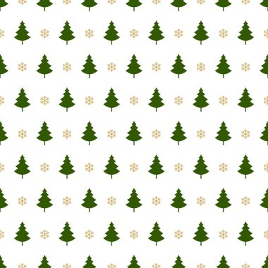 Noel ağacı kar taneleri seamless modeli izole kart backgro