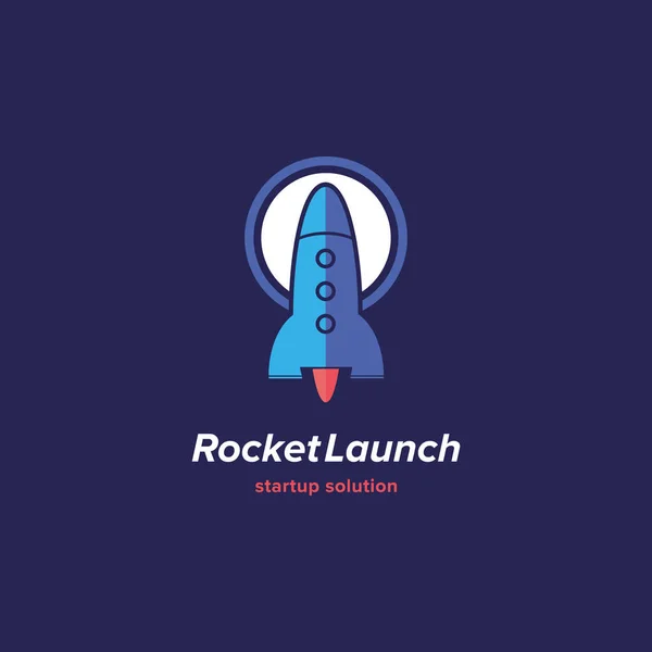 Rocket Launch Logo Design Template — Stock Vector