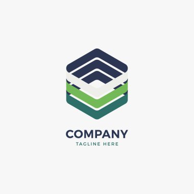 Geometrik kutusu Logo tasarım şablonu