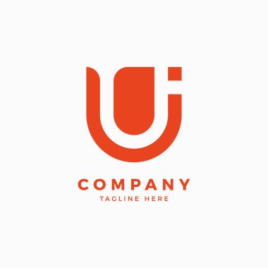 U harfi Ben Logo tasarım şablonu