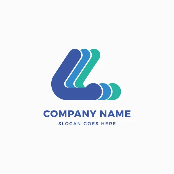 Färgglada L brev Logotypdesign — Stock vektor