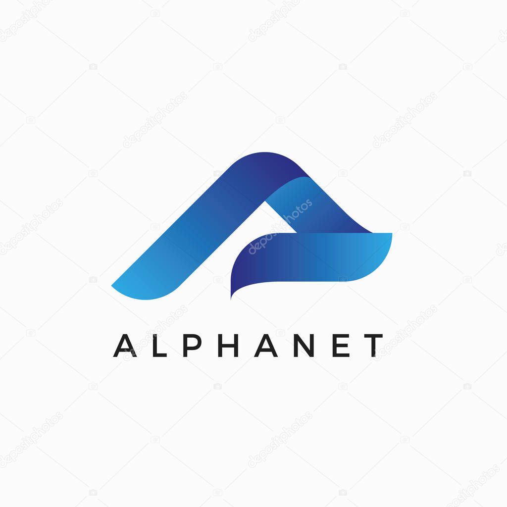 Alpha A Letter Logo Design Template