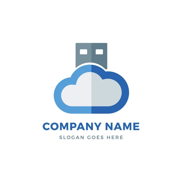 Дизайн логотипа Data cloud — стоковый вектор