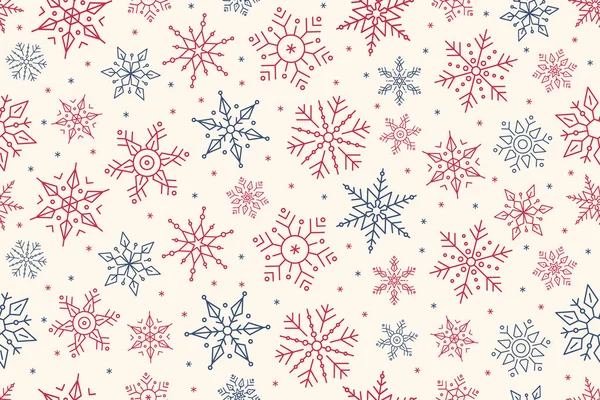 Navidad copo de nieve elegante patrón sin costura fondo . — Vector de stock