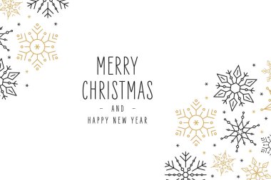 Noel kar taneleri, beyaz arkaplandaki tebrik kartlarını süsledi