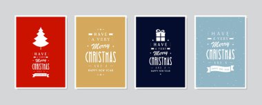 Noel el yazısı amblemi tebrik kartı seti arka planı