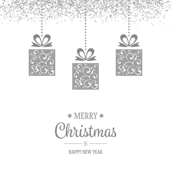 Silver hängande jul dekoration med Sparkle — Stock vektor
