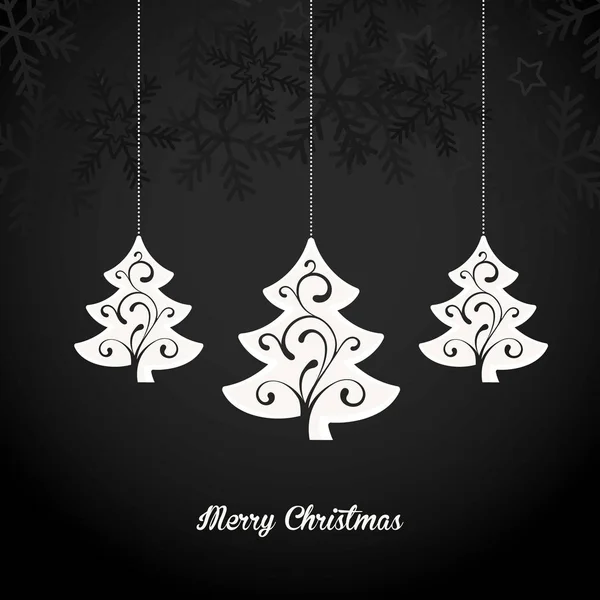 Arrière-plan d'ornement noir avec décoration de Noël — Image vectorielle