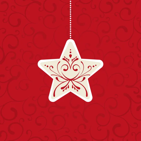 Tarjeta de Navidad ornamental con saludos — Vector de stock