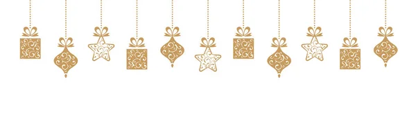 Decoración de Navidad colgante de oro — Vector de stock