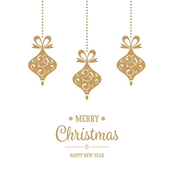 Hanging Golden Christmas Decoration — Stock Vector