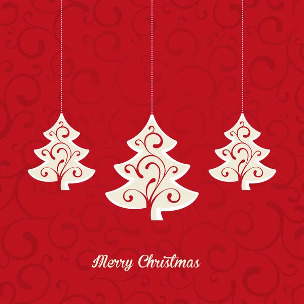 Dekorative Weihnachtskarte mit Gruß — Stockvektor