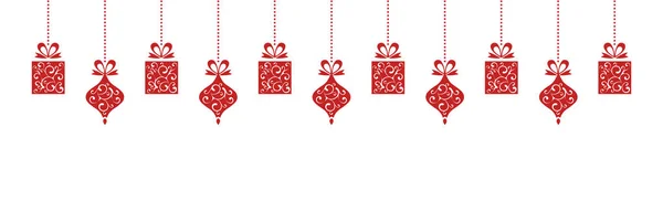 Повесить рождественское украшение с прекрасными элементами Рождества Векторная Графика