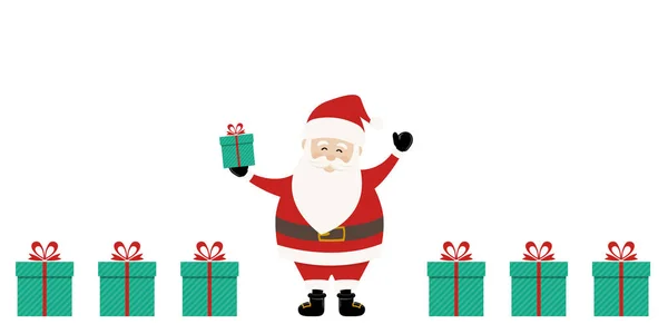 Lindo Santa Claus Navidad tarjeta de felicitación de fondo — Vector de stock