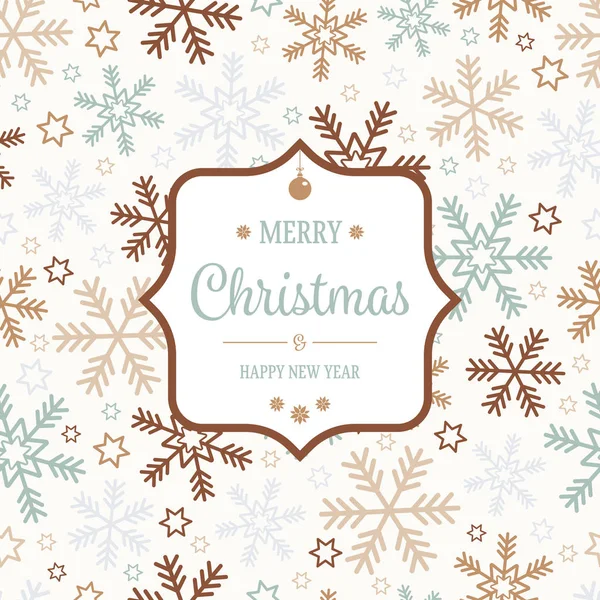 Schneeflocke nahtlose Muster Weihnachten Grußkarte Hintergrund — Stockvektor