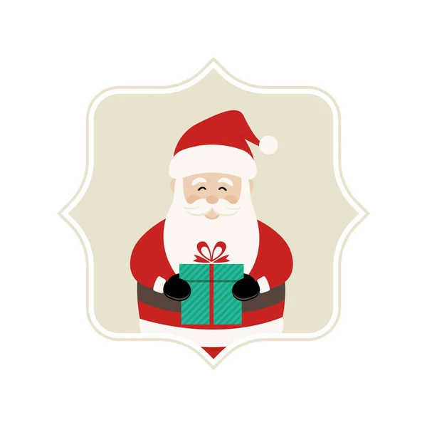 Santa Claus lindo conjunto de dibujos animados Navidad tarjeta de felicitación fondo — Vector de stock