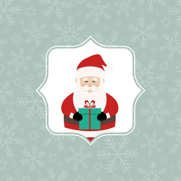 Santa Claus lindo conjunto de dibujos animados Navidad tarjeta de felicitación fondo — Archivo Imágenes Vectoriales
