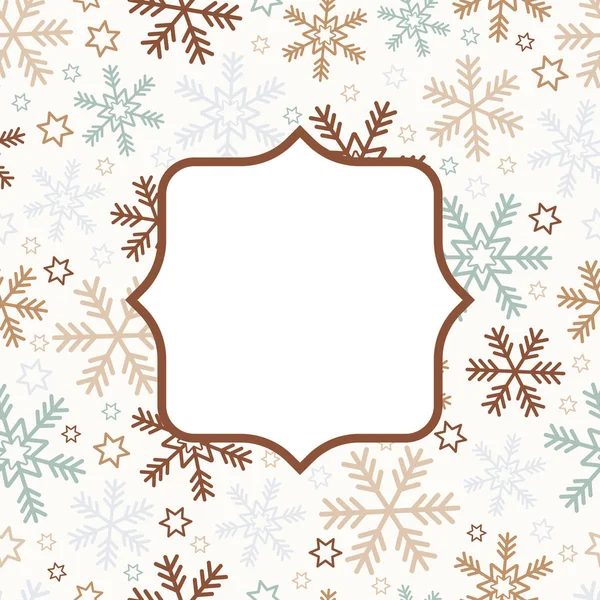 Snowflakes Seamless pattern with Frame — Stockový vektor