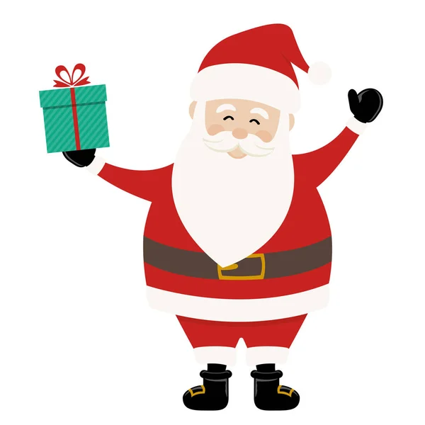 Cute Santa Claus kreskówki Boże Narodzenie pozdrowienia wektor tło karty — Wektor stockowy