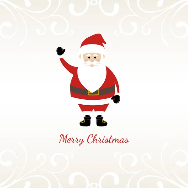 Santa Claus lindo dibujo animado navidad saludo vector tarjeta fondo — Vector de stock