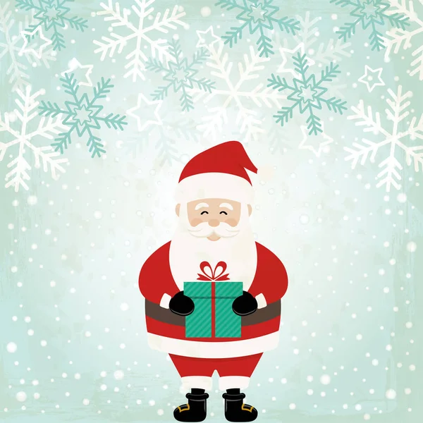 Babbo Natale carino cartone animato Natale biglietto di auguri sfondo — Vettoriale Stock