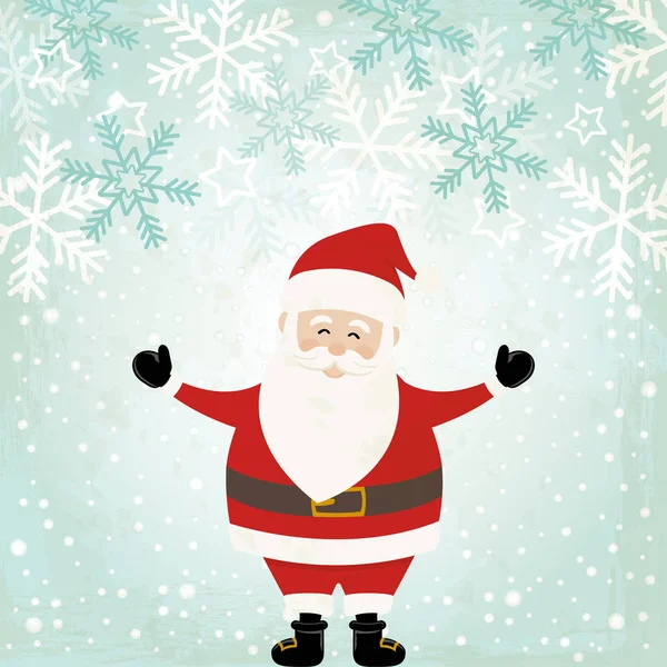 Santa Claus lindo de dibujos animados de Navidad tarjeta de felicitación de fondo — Vector de stock