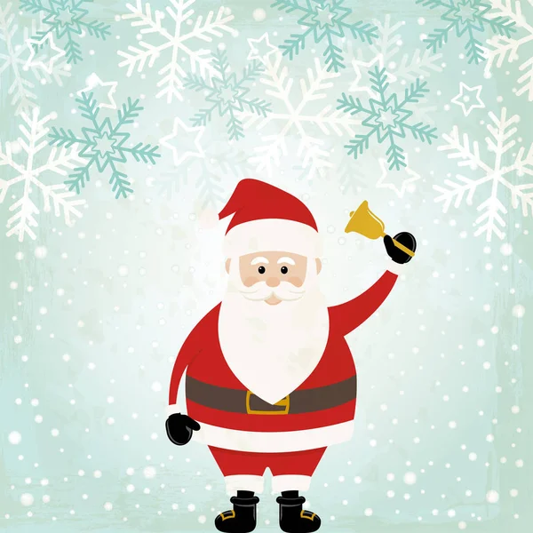 Santa Claus น่ารักการ์ตูนคริสต์มาสการ์ดอวยพรพื้นหลัง — ภาพเวกเตอร์สต็อก