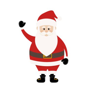 Noel Baba şirin bir karikatür, vektör kartı geçmişi.