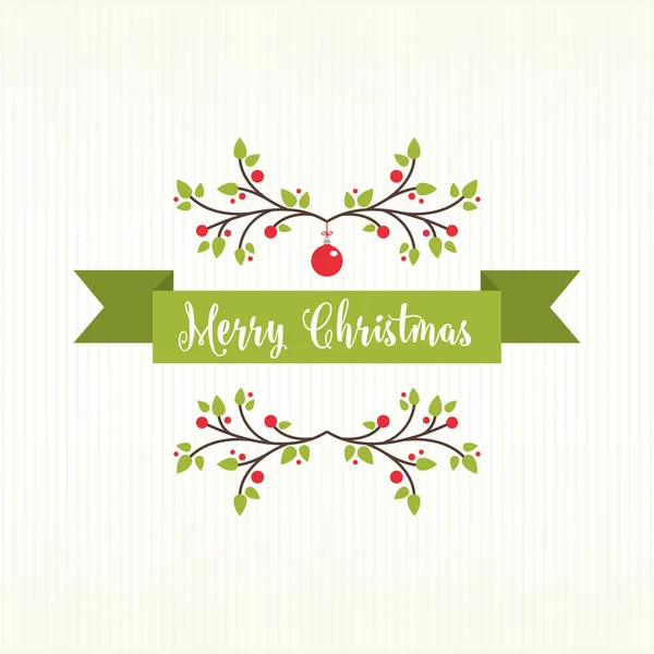 Bannière de Noël avec décoration fond blanc — Image vectorielle