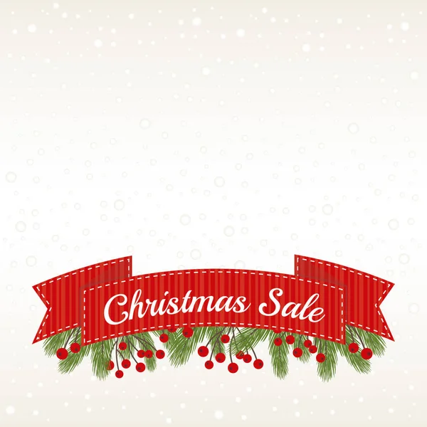 Navidad tarjeta venta banner decoración fondo blanco — Vector de stock