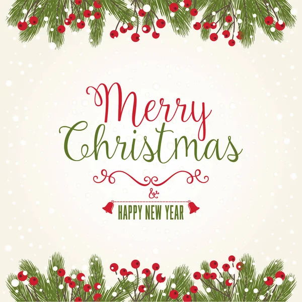 挨拶ホワイトの背景を持つクリスマスカード — ストックベクタ