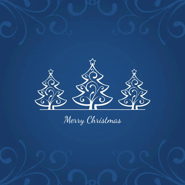 Tarjeta azul Navidad decoración tarjeta elemento fondo — Archivo Imágenes Vectoriales