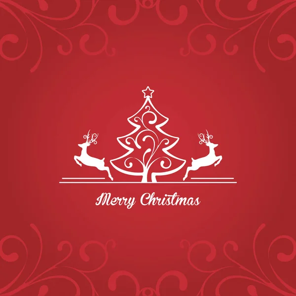 グリーティング装飾カード要素白の背景を持つクリスマスカード — ストックベクタ