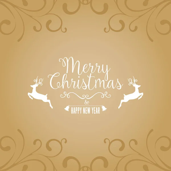 Golden Christmas Card met Groeten decoratie kaart element achtergrond — Stockvector