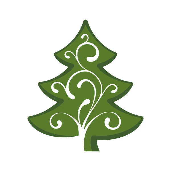 Groene kerstboom decoratie kaart element achtergrond — Stockvector