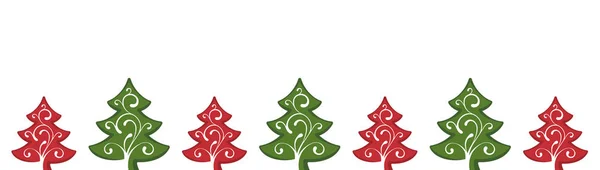 Alberi di Natale con ornamenti decorazione scheda elemento di sfondo — Vettoriale Stock