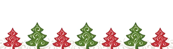 Rosso e verde albero di Natale decorazione elemento di sfondo — Vettoriale Stock