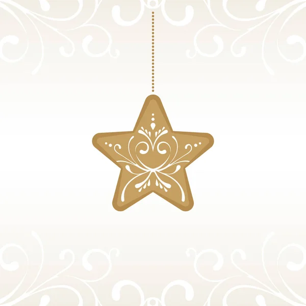 Biglietto di Natale con elemento di decorazione Star card sfondo — Vettoriale Stock