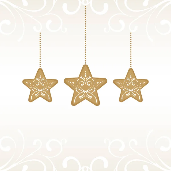 Biglietto di Natale con stelle decorazione elemento di sfondo — Vettoriale Stock