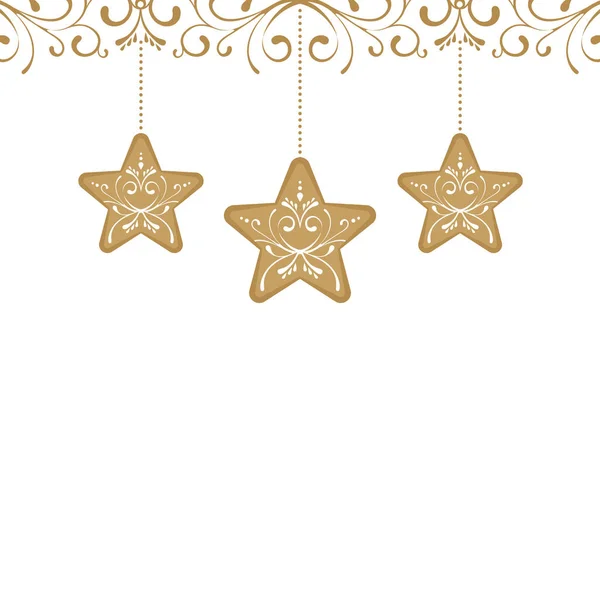 Navidad estrella decoración decoración tarjeta elemento fondo — Vector de stock