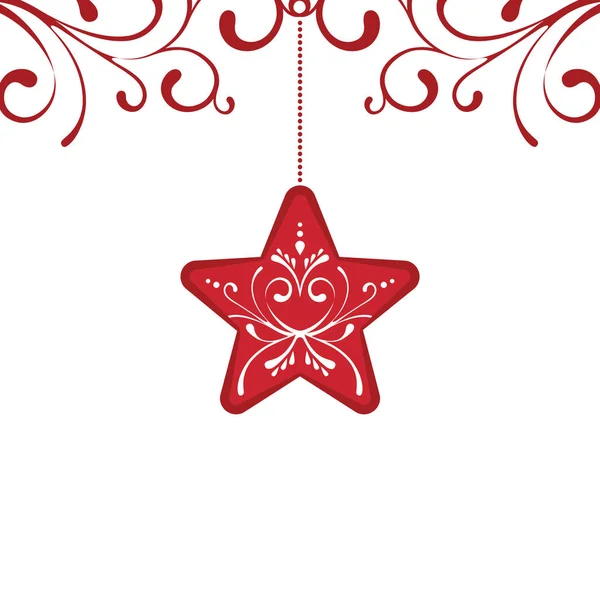 クリスマススター装飾カードの要素の背景 — ストックベクタ