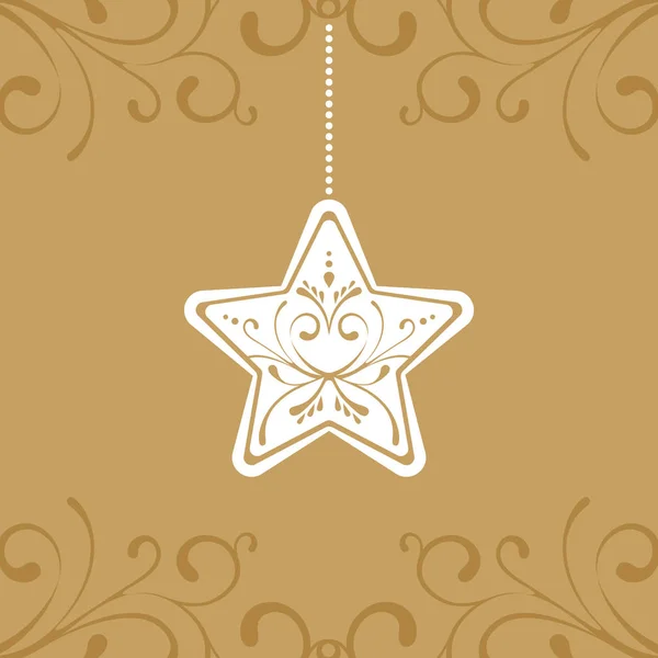 Cartolina di Natale dorato decorazione elemento di sfondo — Vettoriale Stock
