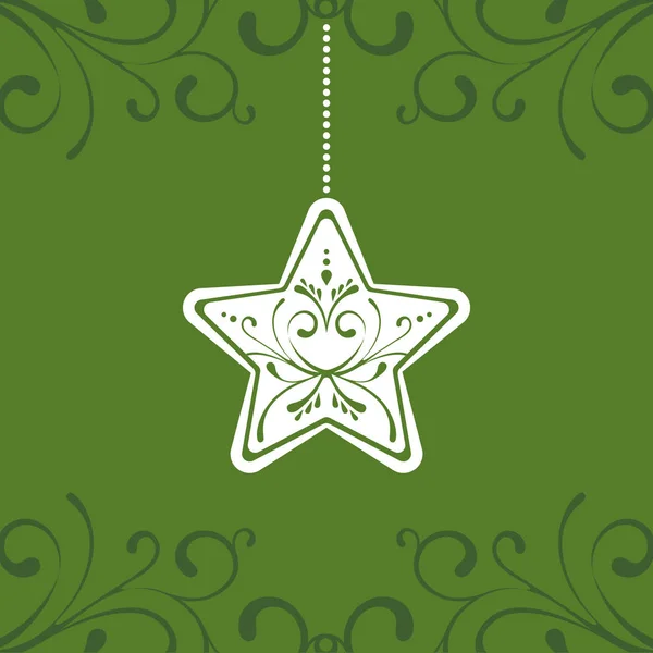 Yeşil Noel Kartı dekorasyon kartı ögesi arka planı — Stok Vektör