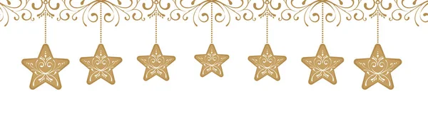 Golden Star Decoración decoración tarjeta elemento fondo — Vector de stock