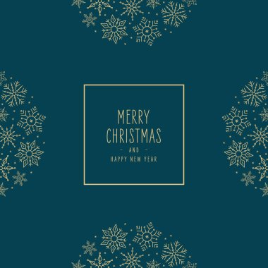 Noel kar taneleri, yeşil arkaplandaki tebrik kartlarını süsledi