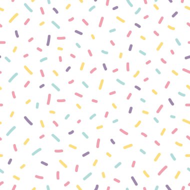 Renkli konfetiyle Memphis kusursuz desen tasarımı