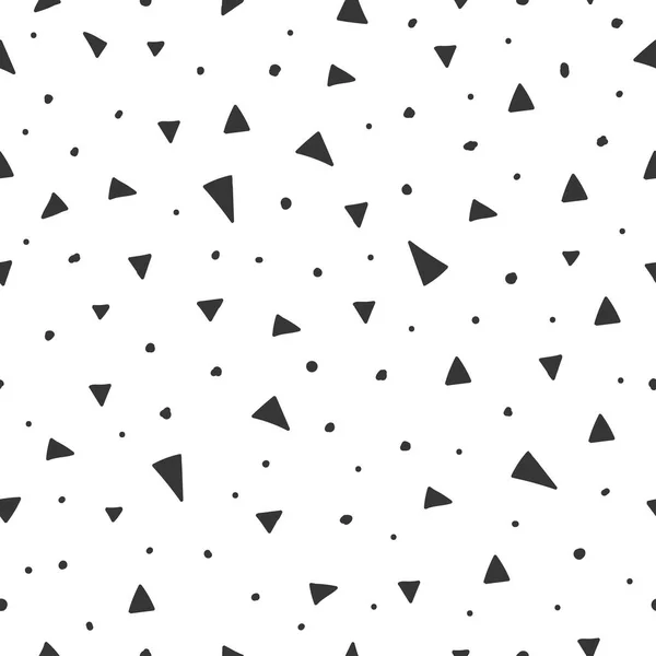 Handgezeichnete nahtlose Muster mit Dreieck Konfetti isoliert weißen Hintergrund — Stockvektor
