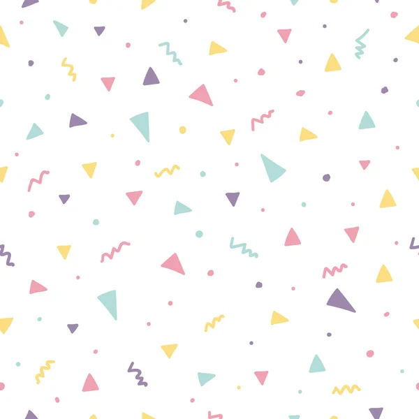 Memphis bezešvé pattern design s trojúhelníkem konfety — Stockový vektor