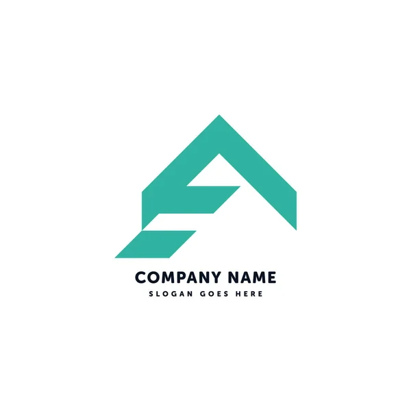 Roof Letter Vector Logo Creative Abstract Icon Mark Design Template — Stock Vector