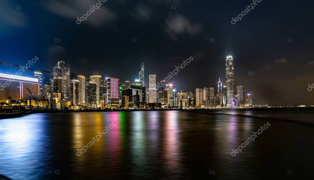 Hong Kong by night - Wan Chai district — Stock Photo © pstocks #155513456 Hong Kong by night - Wan Chai district